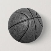 Graustufen Basketball Pinback Buttons (Vorderseite)