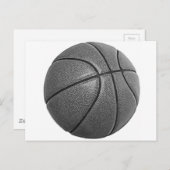 Graustufen-Basketball Postkarte (Vorne/Hinten)