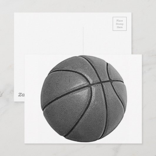 Graustufen-Basketball Postkarte (Vorne/Hinten)