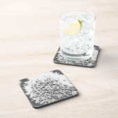 Graustufen-Blume Getränkeuntersetzer (Rechte Seite)