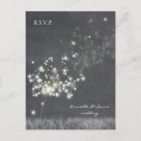 Graustufen-Dandelions Wedding RSVP