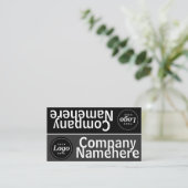 Graustufen-Dual-Business-Karte Visitenkarte (Stehend Vorderseite)