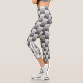 Graustufen-Farbblöcke Capri Leggings