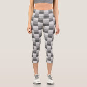 Graustufen-Farbblöcke Capri Leggings (Vorderseite)