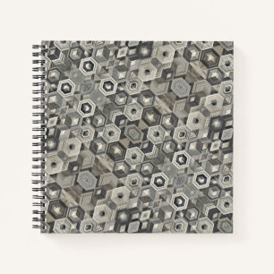 Graustufen-Geometrie Notizblock