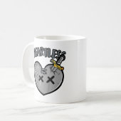 Graustufen Herz und Schwert Poster Punk Rock Ästhe Kaffeetasse (Vorderseite Links)