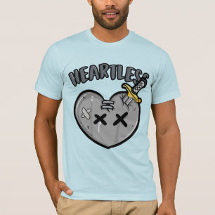 Graustufen Herz und Schwert Poster Punk Rock Ästhe T-Shirt