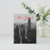 Graustufen-Holzeffekt NYC-Script-Postkarte Postkarte (Stehend Vorderseite)