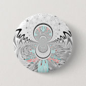 Graustufen Kaleidoskop Art Print Button (Vorderseite)