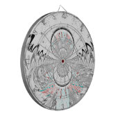 Graustufen Kaleidoskop Art Print Dartscheibe (Vorderseite Links)