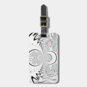 Graustufen Kaleidoskop Art Print Gepäckanhänger (Vorderseite vertikal)