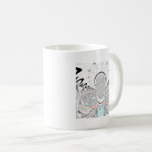 Graustufen Kaleidoskop Art Print Kaffeetasse (VorderseiteRechts)