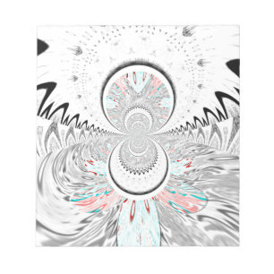 Graustufen Kaleidoskop Art Print Notizblock