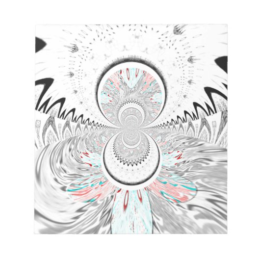 Graustufen Kaleidoskop Art Print Notizblock (Vorderseite)