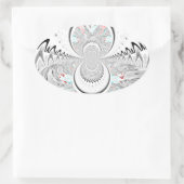 Graustufen Kaleidoskop Art Print Ovaler Aufkleber (Tasche)