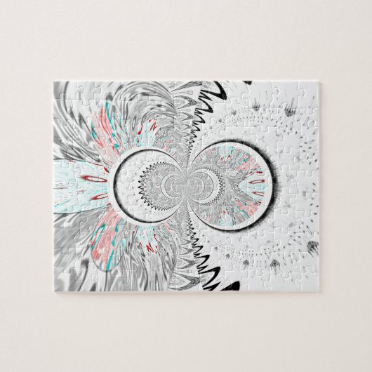 Graustufen Kaleidoskop Art Print Puzzle (Horizontal)
