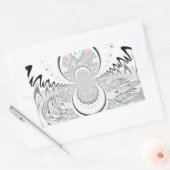 Graustufen Kaleidoskop Art Print Rechteckiger Aufkleber (Umschlag)