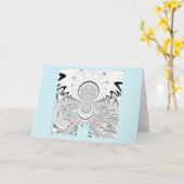 Graustufen-Kaleidoskop-Grußschablone Karte (Gelbe Blume)