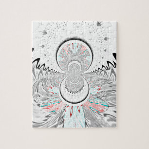 Graustufen-Kaleidoskop-Kunstprint Puzzle