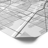 Graustufen-Karte von Chicago Poster (Ecke)