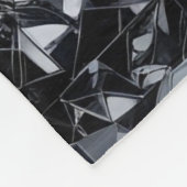 Graustufen-Kristall: Geometrisches Hexagon H-116 Fleecedecke (Ecke)