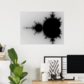 Graustufen-Mandelbrot-Set Poster (Heimbüro)