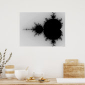 Graustufen-Mandelbrot-Set Poster (Küche)