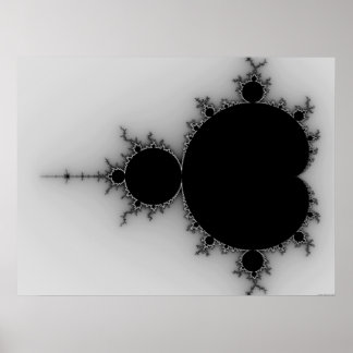 Graustufen-Mandelbrot-Set Poster