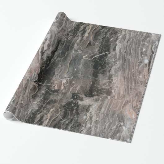 Graustufen-Marmor-Textur-Effekt Geschenkpapier (Ungerollt)