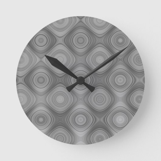 Graustufen Modernes Muster Runde Wanduhr (Vorderseite)