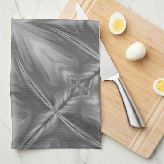 Graustufen Monochrome Cloudy Grau Abstraktes Muste Geschirrtuch (Viertel Falte)