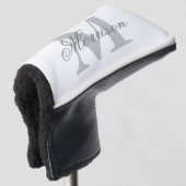 Graustufen-Monogramm Golf Headcover (3/4 Vorderseite)