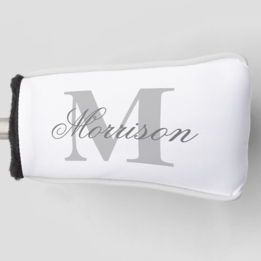 Graustufen-Monogramm Golf Headcover (Vorderseite)