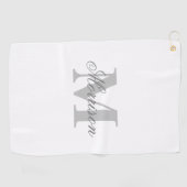 Graustufen-Monogramm Golfhandtuch (Horizontal)
