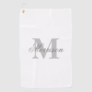 Graustufen-Monogramm Golfhandtuch