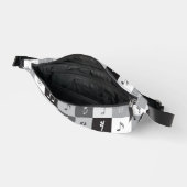 Graustufen-Musiknoten Bauchtasche (Offen)