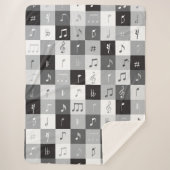 Graustufen-Musiknoten Sherpadecke (Vorderseite)