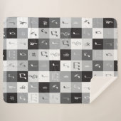 Graustufen-Musiknoten Sherpadecke (Vorderseite (Horizontal))