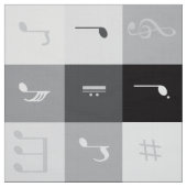 Graustufen-Musiknoten Stoff (Muster)