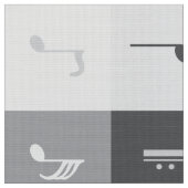 Graustufen-Musiknoten Stoff (Nahaufnahme)