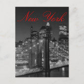 Graustufen New York Script Post Card Postkarte (Vorderseite)