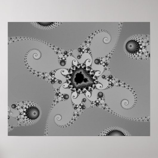 Graustufen-Octopus-Poster Poster (Vorne)