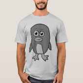 Graustufen Pinguin T-Shirt (Vorderseite)