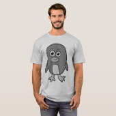 Graustufen Pinguin T-Shirt (Vorne ganz)
