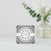 Graustufen-Retro-Briefmarke Treuekarte (Stehend Vorderseite)