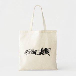 Graustufen-Schnauzer-Paar – Canvas-Tasche Tragetasche