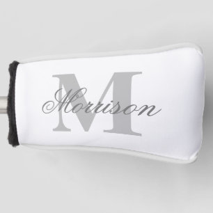 Graustufen-Schrift-Monogramm Golf Headcover