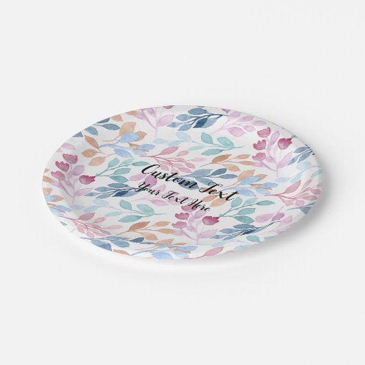 Graustufen-Skriptkalligrafie-Design Benutzerdefini Pappteller (Schrägansicht)