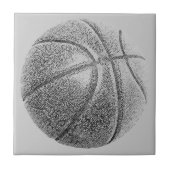 Graustufen-Stift-Effekt Basketball Fliese (Vorderseite)