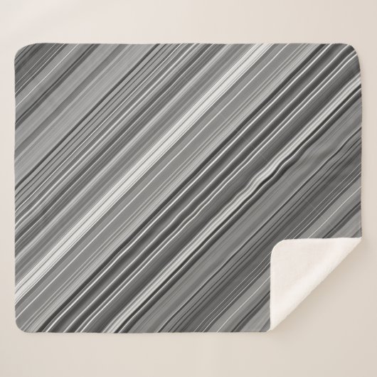 Graustufen-Streifen Sherpadecke (Vorderseite (Horizontal))